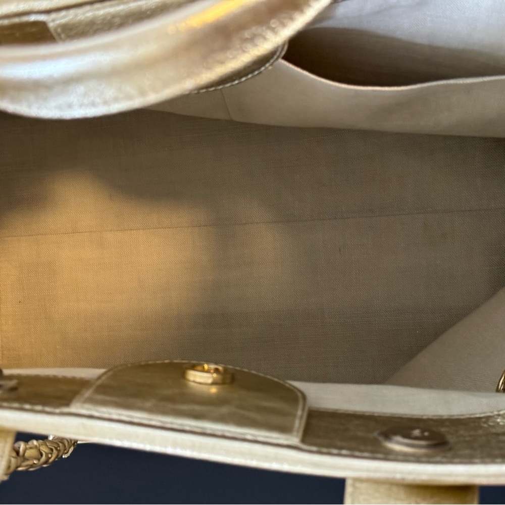 Limited Edition ! NWT Large Gold Calfskin Chanel Deauville Tote - Picture 9 of 15